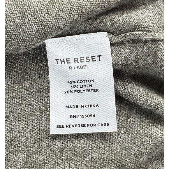 The Reset R Label Everyday Knit Tee Womens Boxy XL Gray SS Linen Blend - Picture 5 of 6